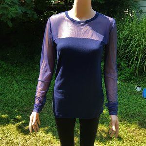 Anatomie navy top with mesh